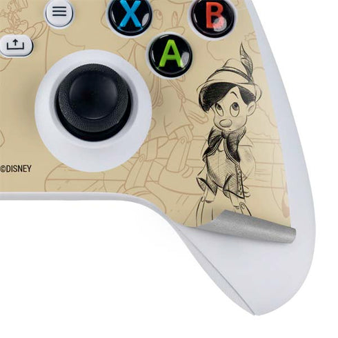 Disney Pinocchio Sketches Portrait Xbox Series S Controller Skin